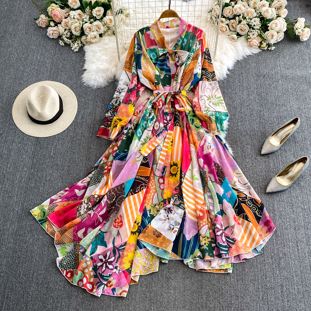 Style Dress Holiday Dress Design Print Slim Long Chiffon High-End Exquisite  Long Dresses| Alibaba.com