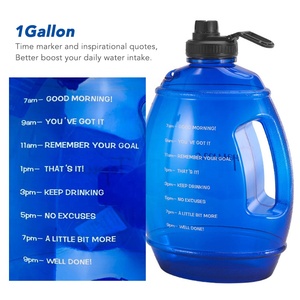 Bottiglia d'acqua Madou da 128 once (3,8 litri) con indicatore di tempo, contenitore motivazionale da 1 gallone per bere direttamente, ideale per il campeggio - Product Image 3