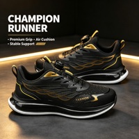 Chaussures de course à coussin d'air pour hommes, système de lacets rapides à boucle rotative, tige en maille respirante, baskets de sport absorbant les chocs