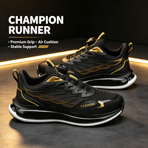 Chaussures de course à coussin d'<span class=keywords><strong>air</strong></span> pour hommes, système de lacets rapides à boucle rotative, tige en maille respirante, baskets de sport absorbant les chocs - Product Image 1