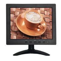 Monitor Táctil Cuadrado de 8 Pulgadas con Pantalla Resistiva, Monitor Táctil USB con Conexión VGA HDMI