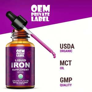 OEM Private Label sapore naturale 60ml di ferro liquido gocce gratis generatore di sangue Anemia integratore di ferro per donne e uomini - Product Image 2
