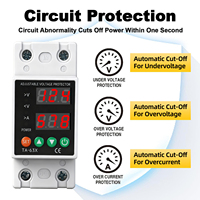 Protecteur Réglable avec Surveillance de l'Énergie, Relais Intelligent, Réinitialisation, Stabilisateur, 220V, 2kVA, Monophasé, Maison, Bureau, SVC