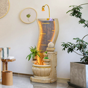 Quanfangyuan European Style Flowing Water Fountain <b>Large</b> Floor Standing Indoor Outdoor Decor With Led Light For Living Room - Product Image 1