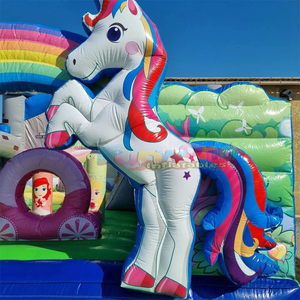 Chateau gonflable licorne <b>inflatable</b> unicorn bouncy castle with slide combo <b>bouncer</b> commercial grade kids bouncing house - Product Image 2