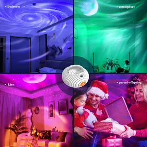 Lampu proyektor galaksi, proyektor aurora langit berbintang lampu malam untuk dekorasi kamar tidur kamar hadiah Natal rumah