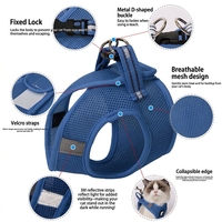 Harnais pour chat en maille polyester respirante avec réflecteur 3M, anti-évasion, boucle à dégagement rapide, hypoallergénique, durable pour la promenade des chiens