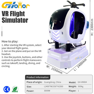 יצרן vr אסימון ארקייד משחק וידאו סימולטור מסוק שעשועים נושא טיסת סימולטור טיסה טייס סימולטור תא הטייס טייס מכונת משחק - Product Image 6