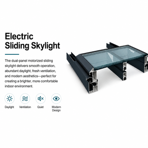 Patio finestre sul tetto in alluminio <span class=keywords><strong>lucernari</strong></span> isolamento termico scivolo elettrico lucernario aperto - Product Image 2