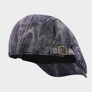 Spring <b>Summer</b> New Vintage Ivy Hats Women Men Stripes Fashion British Breathable Ivy Hat - Product Image 4