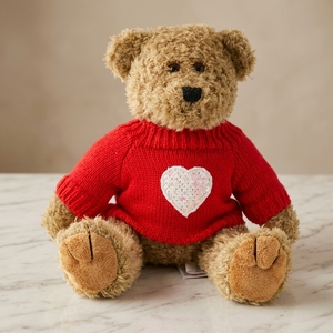 Orsetto di Avena Stile Retrò con Maglione 'Love' 12 Pollici, Peluche Morbido per Regalo di San Valentino, Compleanno, Ornamento e Decorazione Casa - Product Image 5