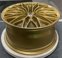 Jantes forgées personnalisées en maille dorée brillante à rayons en Y, 17-24 pouces, 5x112 5x114.3 5x120 5x130 pour Porsche Range Rover Audi R8