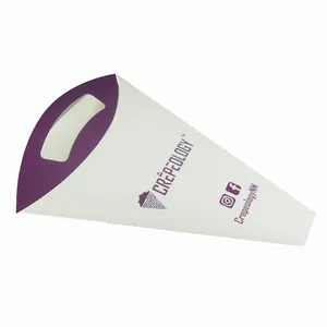 Custom Printed Paper Cone For Crepe Holder