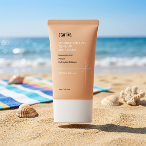 STARLIKE Foundation Free Tone Sun Cream 50ml | SPF50+ PA++++ Mineral UV Filter Tone Correction All Skin Types Private Label - Product Image 3