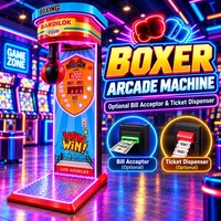 Machine d'arcade de boxe de divertissement avec monnayeur réglable par jeu et affichage du score, qualité professionnelle pour zone de jeux