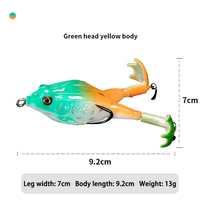 Leurre de pêche grenouille artificiel avec ailerons rotatifs et doubles hameçons pour la pêche au black bass en eau douce – Vente en gros