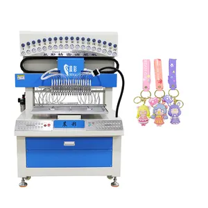 18 Kleuren 2d 3d Zachte Pvc-Uitgiftemachine Om Sleutelhangers Vloeibare Pvc-Rubberen Patchmachine Te Maken