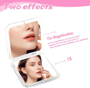 High-End Magnifying Mini Double Sided Compact Makeup <b>Mirror</b> Custom Logo Small <b>Foldable</b> <b>Mirror</b> for Purse or Pocket - Product Image 3
