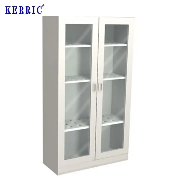 Armoire de stockage à produits chimiques, bureau de laboratoire avec portes en verre