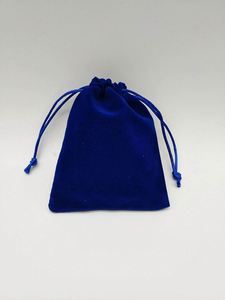 Promotion Premium Ring Necklace Earrings Holiday Gift Wedding <b>Drawstring</b> Small Blue Velvet Jewelry Bag - Product Image 5