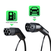 Kabel Charger Kendaraan Listrik Isigma 7KW 32A 1 Fasa Tipe 1/2/GBT Termoplastik Tahan Api Paduan Tembaga Lapis Perak