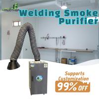 Purificateur de fumée de soudage industriel à bras unique, extracteur de fumée portable 1,1 kW pour poste de soudage individuel