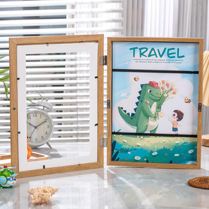 Cadre d'affichage magnétique <span class=keywords><strong>en</strong></span> bois de chêne naturel à ouverture frontale pour œuvres d'art d'enfants, format A4, pour dessins et créations d'enfants - Product Image 4