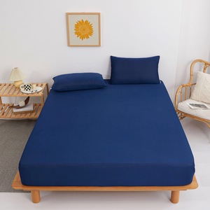 Literie <span class=keywords><strong>de</strong></span> couleur unie <span class=keywords><strong>de</strong></span> luxe 3 pièces tricot élasticité drap housse en polyester blanc ensemble <span class=keywords><strong>de</strong></span> draps - Product Image 4