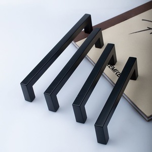 Gagang Kabinet Persegi Hitam Doff, Gagang Laci Lurus untuk Lemari Dapur, Pintu Kabinet, Perangkat Keras Furnitur - Product Image 4
