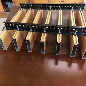 Suspended U-Shaped Aluminum <b>Ceiling</b> Baffle System for Commercial Building - Product Image 1