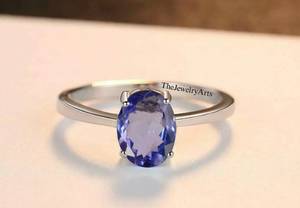 Anillo Vintage de Tanzanita, Anillo de Plata de Ley 925 Sólida para Mujer, Estilo Art Deco, Gema Azul, Anillo de Regalo de Diseñador para Ella - Product Image 3