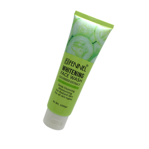 Nettoyant visage blanchissant à l'huile naturelle de fenouil 100ml, extrait de concombre, vitamines naturelles du concombre pour éclaircir les taches brunes en douceur - Product Image 1