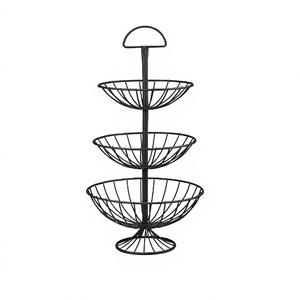 Good Design Round Shape <b>Basket</b> 3 Tier Iron Wire <b>Basket</b> Premium Quality Customized Size Fruits <b>Basket</b> For Kitchen Use - Product Image 1
