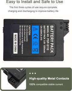 Batería de Repuesto para <span class=keywords><strong>PSP</strong></span> 3000/2000/<span class=keywords><strong>2001</strong></span>/3001 Slim, 3.6V 1200mAh (<span class=keywords><strong>PSP</strong></span>-S110 Negro), Venta Caliente de Fábrica - Product Image 4