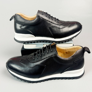 Genuine Leather Men's Lace-up <b>Shoes</b> Round Toe <b>Height</b> <b>Increasing</b> Rubber Outsole All Seasons Casual Wear - Product Image 5