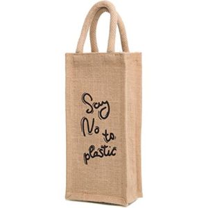 Sac fourre-tout en jute fait à la main avec poignées lavables Capacité de 4 bouteilles pour mariages et fêtes - Product Image 5