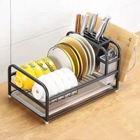Étendoir de séchage à vaisselle réglable, armoire de cuisine en acier inoxydable à 2 niveaux, égouttoir de vaisselle