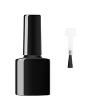 Bouteille de vernis à ongles Opaque en verre noir brillant, vide, Logo personnalisé, bouteille de vernis à ongles en verre longue durée, vente en gros, 7ml