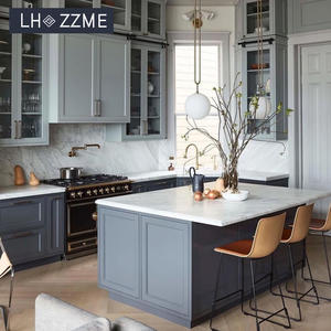 Juego de Muebles de Cocina Rústicos en Forma de L con Gabinetes de Pared y Encimera de Cuarzo, Cocina <span class=keywords><strong>Completa</strong></span> para Apartamento - Product Image 2