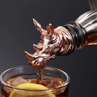 Tête de rhinocéros bouchon de vin bouteille vin huile d'olive aérateur distributeur boisson barre outil bec chaud Bar accessoires luxe vin verseur