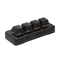 Clavier mécanique professionnel 4 touches avec macros, sans fil tri-mode, léger (50g), personnalisable, mémoire intégrée, cadeau technologique pour homme