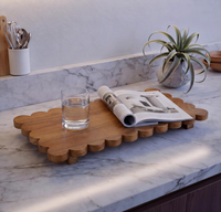 Meilleures ventes : Présentoir en bois festonné multi-usages couleur noyer style shabby chic pour tables, étagères, comptoirs