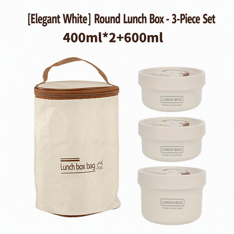 400ML*2+600ML/Beige-410 Stainless Steel-With Insulation Bag