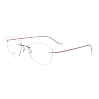 Montura Óptica de Titanio Puro sin Aro, Gafas con Bloqueo de Luz Azul, Diseño con Estampado Animal, Unisex, para Oficina y Lectura