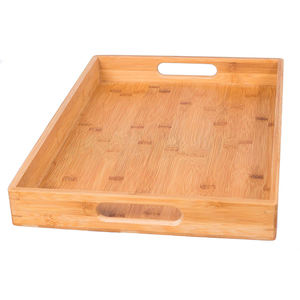 Home 2 plateaux en bambou Plateau de luxe pour petit-déjeuner Plateau de service naturel - Product Image 5