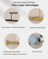 Moderno Organizador de Sombreros de Hierro Resistente para Montar en la Pared con 9 Ganchos, Diseño Multifuncional y Elegante para Almacenamiento de Sombreros