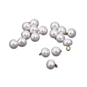 DIY plástico barato joyería imitación perlas hebilla beige colgante encantos hecho a mano oro plata gancho Faux cuentas redondas ABS perlas