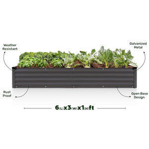 Bac à légumes surélevé carré en acier galvanisé pour jardinage, légumes et fleurs - Product Image 5