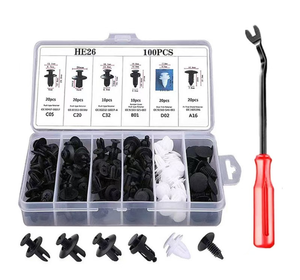 Nouvel ensemble de remplacement de fixations automobiles 100 pièces : Vis d'expansion de pare-chocs, clips à pression en plastique PA, kit de réparation automobile, attaches - Product Image 5