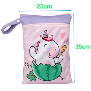 <span class=keywords><strong>Bolsa</strong></span> seca húmeda con estampado de animales, 25x35cm, poliéster de doble bolsillo, <span class=keywords><strong>bolsa</strong></span> seca húmeda <span class=keywords><strong>para</strong></span> bebé, <span class=keywords><strong>ropa</strong></span> húmeda, pañales sucios, toallas <span class=keywords><strong>para</strong></span> bebé, gimnasio, piscina - Product Image 2